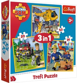 Gyermek puzzle - Fireman Sam - 3 az 1-ben