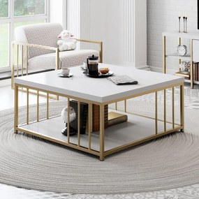 Dohányzóasztal zenn - white, gold