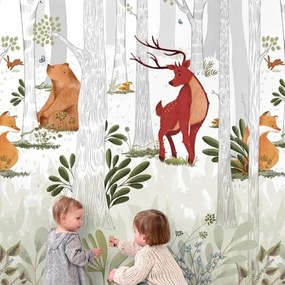 Fotótapéta Gyerekszoba Falkép erdei állatok