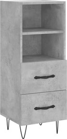 vidaXL betonszürke szerelt fa tálalószekrény 34,5 x 34 x 90 cm