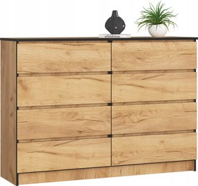 Komód K140 8DB Clp Tölgy Craft Akd