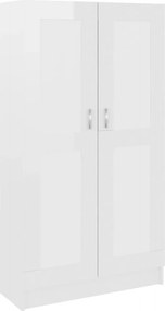 vidaXL magasfényű fehér szerelt fa könyvszekrény 82,5 x 30,5 x 150 cm