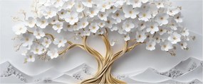 Kép – 3D elegáns életfa virágokkal (120x50 cm)