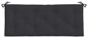 2 db fekete oxford szövet kerti padpárna 120 x 50 x 7 cm