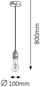 Rabalux 1417 - Függeszték FIXY E27/40W bronz