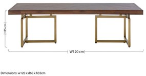 Barna kerek dohányzóasztal 60x120 cm Brando – Premier Housewares