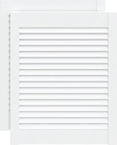 vidaXL 2 db fehér tömör fenyőfa lamellás szekrényajtó 61,5 x 49,4 cm