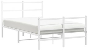 fehér fém ágykeret fej- és lábtámlával 120 x 200 cm