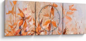 Kép - Festett virágok (órával) (90x30 cm)