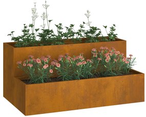 vidaXL Kerti cserép Rozsdás 100 x 60 x 45 cm Időjárásálló acél