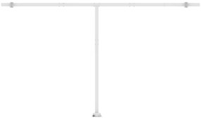 kék és fehér automata póznás napellenző 500 x 350 cm