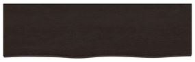 sötétbarna kezelt tömör tölgyfa fali polc 100x30x(2-6) cm