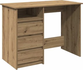 vidaXL kézműves tölgy színű szerelt fa íróasztal 102x50x75 cm