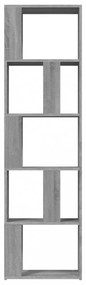 szürke sonoma színű szerelt fa könyvszekrény 45 x 24 x 160 cm