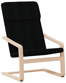 fekete szövet pihenőfotel lábtartóval