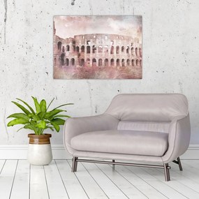 Üveg kép - Vintage Üveg képeslap a városról N⁰2 (70x50 cm)