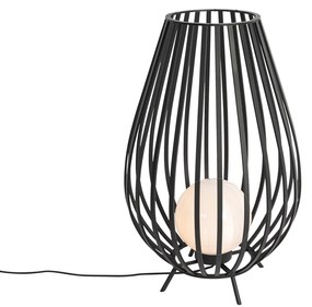 Design állólámpa fekete opál üveggel 70 cm - Angela