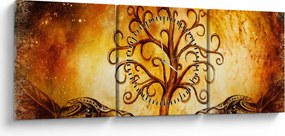 Természetes absztrakt kép fáról (órával) (90x30 cm)