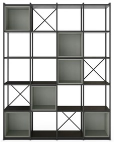 Zöld-fekete könyvespolc 140x179 cm Anya – Marckeric