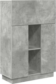 vidaXL Asztal polcokkal Beton Szürke 71.5 x 31.5 x 106.5 cm Faanyag