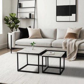 Dohányzóasztal fehér márvány szett ORI