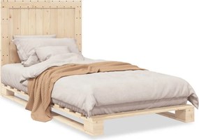 vidaXL tömör fenyőfa ágykeret fejtámlával 100 x 200 cm