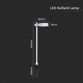 LED kültéri lámpa LED/7W/230V 4000K IP65 fehér 102 cm