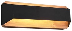 Fali lámpa fekete 35 cm LED-del, 3 fokozatú fényerőszabályzóval - Tyko
