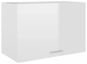 Magasfényű fehér forgácslap függő szekrény 60 x 31 x 40 cm