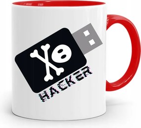 Piros Informatikai Bögre Hacker Fejlesztő Nyomtatott Fotóval