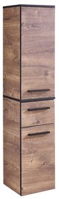 Barna függő fürdőszoba szekrény tölgyfa dekorral 30x72 cm Set 374 - Pelipal