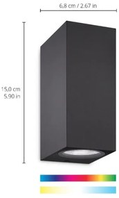 WiZ -LED RGBW Dimmelhető fali lámpa UP&DOWN 2xGU10/4,7W/230V fekete Wi-Fi