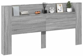 Fejtámla polcokkal Szürke Sonoma 200 x 16,5 x 103,5 cm Faanyag