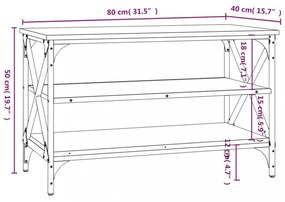fekete szerelt fa TV-szekrény 80x40x50 cm
