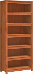 vidaXL Könyvespolc Faggyú barna 80 x 35 x 183 cm Tömör fenyőfa