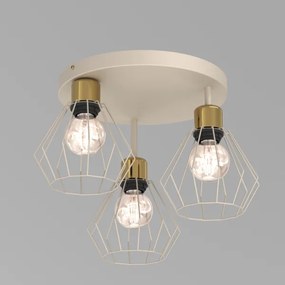 Mennyezeti lámpa PARKLA 3xE27/15W/230V bézs/arany