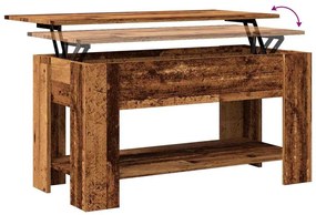 dohányzóasztal Régi fa 101x49x52 cm Gépelt fa