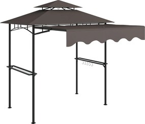 Outsunny Grill Pavilon 242x149x248 cm vízálló, lángálló kertipavilon dupla rétegű tetővel, oldalsó polcokkal, UV 30+ Kert Arbor, BBQ Pavilon, Kert Nap