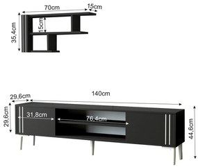 Nappali fal Snowden set (antracit) . 1102582