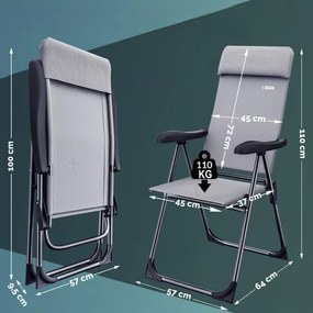 Deuba 4 darabos kempingszék szett - szürke