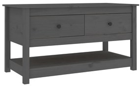 Szürke tömör fenyőfa dohányzóasztal 102 x 49 x 55 cm