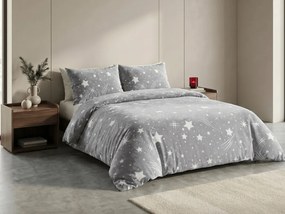 AKCIÓ Mikroplüss ágynemű NIGHT STARS világosszürke II. osztály Ágyneműhuzat mérete: 70 x 90 cm | 140 x 200 cm