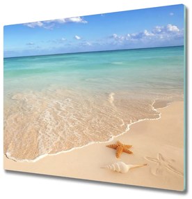 Üveg vágódeszka Starfish a strandon 60x52 cm