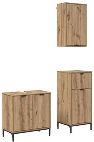 Fürdőszoba bútor szett 3 pcs kézműves tölgy 39.5 x 36 x 88 cm