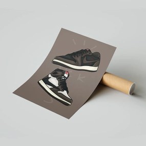 Nike Jordan Travis Scott Streetwear poszter 50x70 Ajándék ötlet