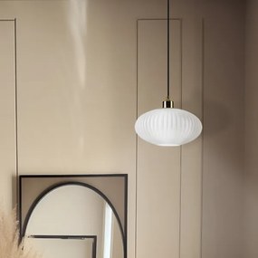 Csillár zsinóron HARMA 1xE27/15W/230V átm. 25 cm fehér/arany