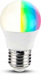 WiFi Led izzó V-tac 4.5W E27 Golyó G45 Smart RGB+2700K-6400K 300lm
