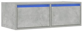 TV szekrény LED világítással beton szürke 75x35,5x25 cm