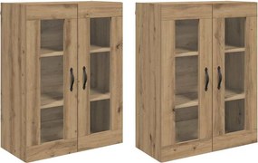 vidaXL Fali Szekrények 2 pcs Artisan tölgy 69,5 x 34 x 90 cm Faanyag