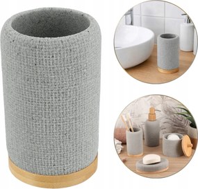 Fürdőszobai Bögre 290 ML Hálós Hatás Bambusz Fogkrém Szürke